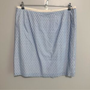 Talbots Skirt 18WP Petite  Straight Pencil Embroidered Eyelet Lace Blue Classic